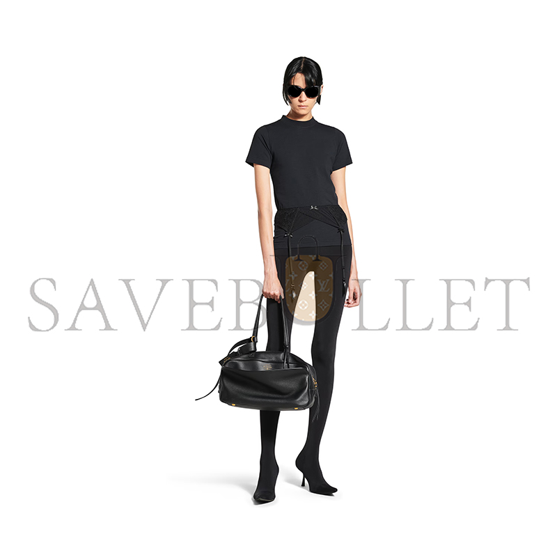 BALENCIAGA WOMEN'S CARRIE BOWLING BAG MEDIUM IN BLACK 8264252ABNQ1000 (35.8*18.7*16.5cm) BALENCIAGA WOMEN'S CARRIE BOWLING BAG MEDIUM IN BLACK 8264252ABNQ1000 (35.8*18.7*16.5cm)