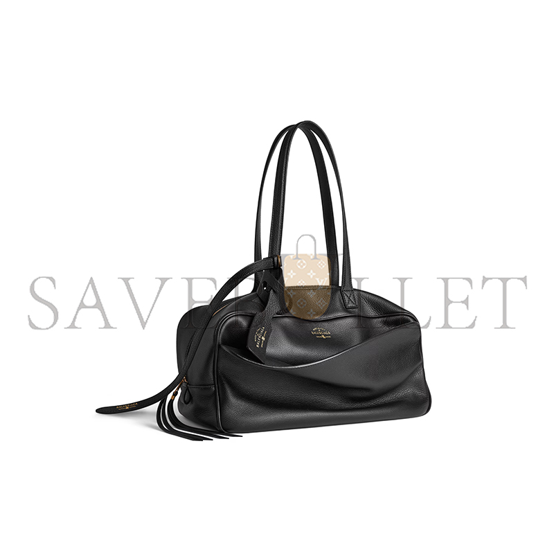 BALENCIAGA WOMEN'S CARRIE BOWLING BAG MEDIUM IN BLACK 8264252ABNQ1000 (35.8*18.7*16.5cm) BALENCIAGA WOMEN'S CARRIE BOWLING BAG MEDIUM IN BLACK 8264252ABNQ1000 (35.8*18.7*16.5cm)
