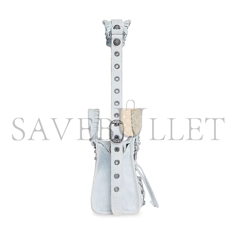 BALENCIAGA SMALL NEO CAGOLE CITY IN DENIM LIGHT BLUE 700940210B08104 (25.9*17.8*11.4cm)
