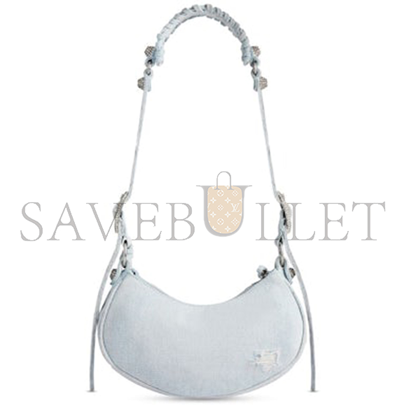 BALENCIAGA WOMEN'S LE CAGOLE SHOULDER BAG XS IN DENIM BLUE 6713092AABV4651 (25.9*16*9.9cm)