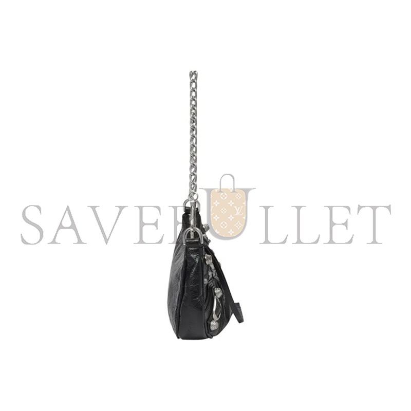 BALENCIAGA WOMEN'S LE CAGOLE CHAIN BAG MINI IN BLACK 6958141VG9Y1000 (20.8*13*4.3cm)