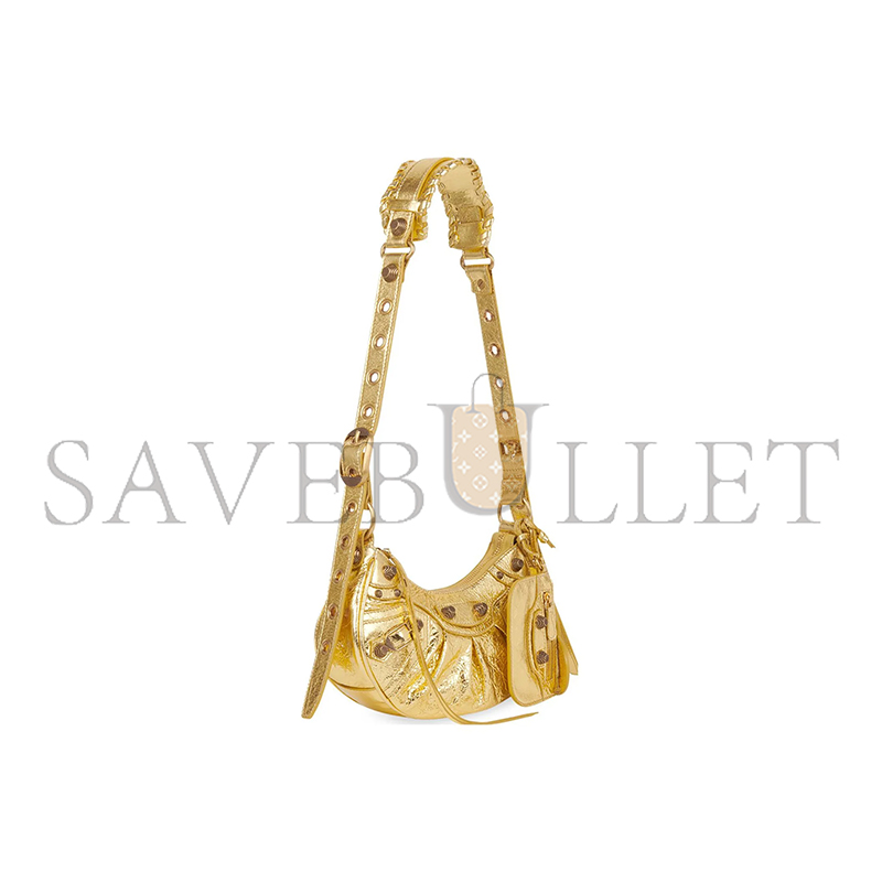 BALENCIAGA WOMEN'S LE CAGOLE SHOULDER BAG XS IN GOLD 6713090GT3M8005 (25.9*16*9.9cm)