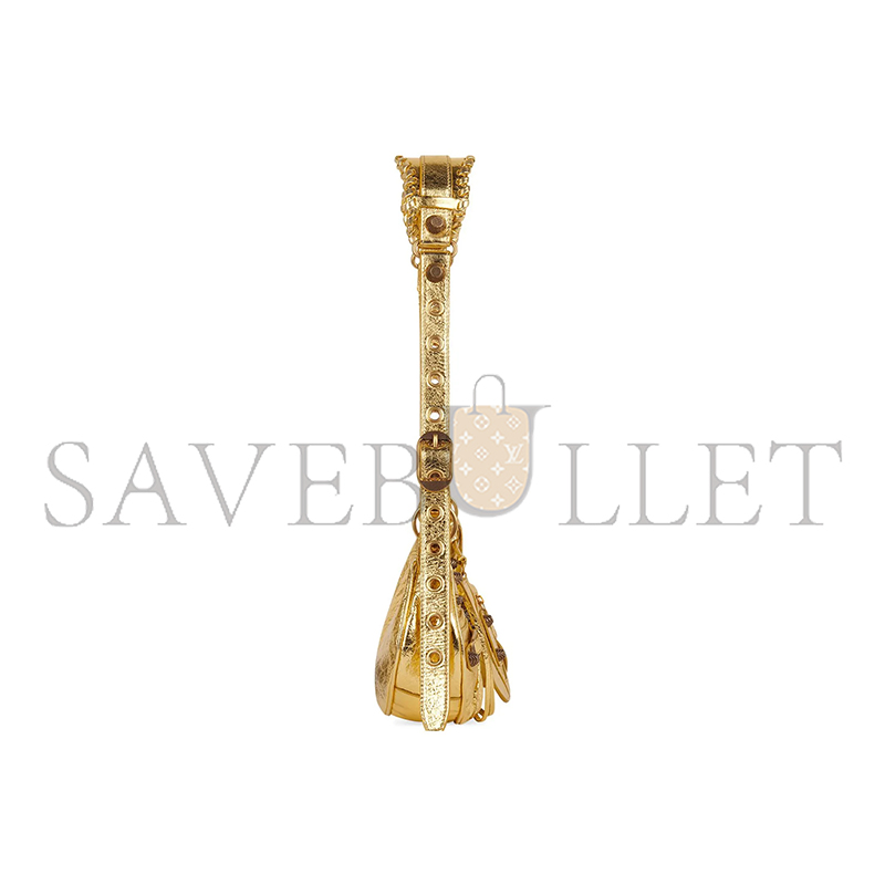 BALENCIAGA WOMEN'S LE CAGOLE SHOULDER BAG XS IN GOLD 6713090GT3M8005 (25.9*16*9.9cm)