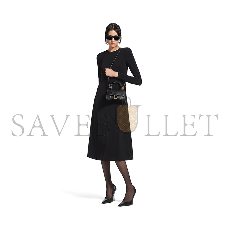 BALENCIAGA WOMEN'S HOURGLASS HANDBAG XS IN BLACK 5928331QJ4M1000 (18.8*13*7.9cm)