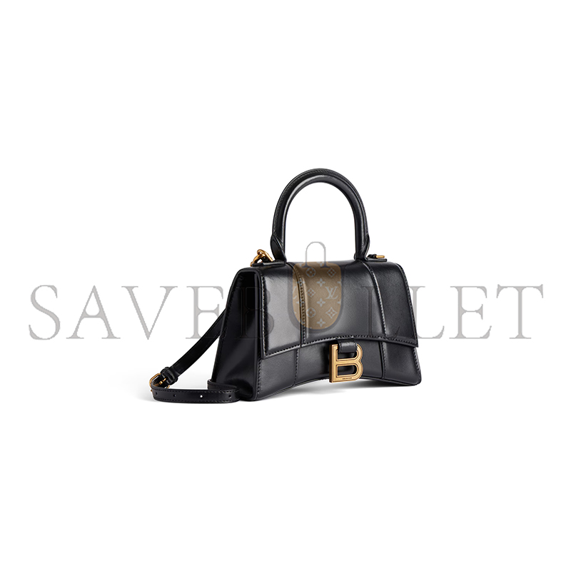 BALENCIAGA WOMEN'S HOURGLASS HANDBAG XS IN BLACK 5928331QJ4M1000 (18.8*13*7.9cm) BALENCIAGA WOMEN'S HOURGLASS HANDBAG XS IN BLACK 5928331QJ4M1000 (18.8*13*7.9cm)