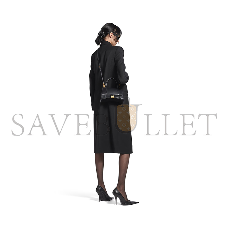 BALENCIAGA WOMEN'S HOURGLASS HANDBAG SMALL IN BLACK 5935461QJ4M1000 (22.9*15*9.9cm)
