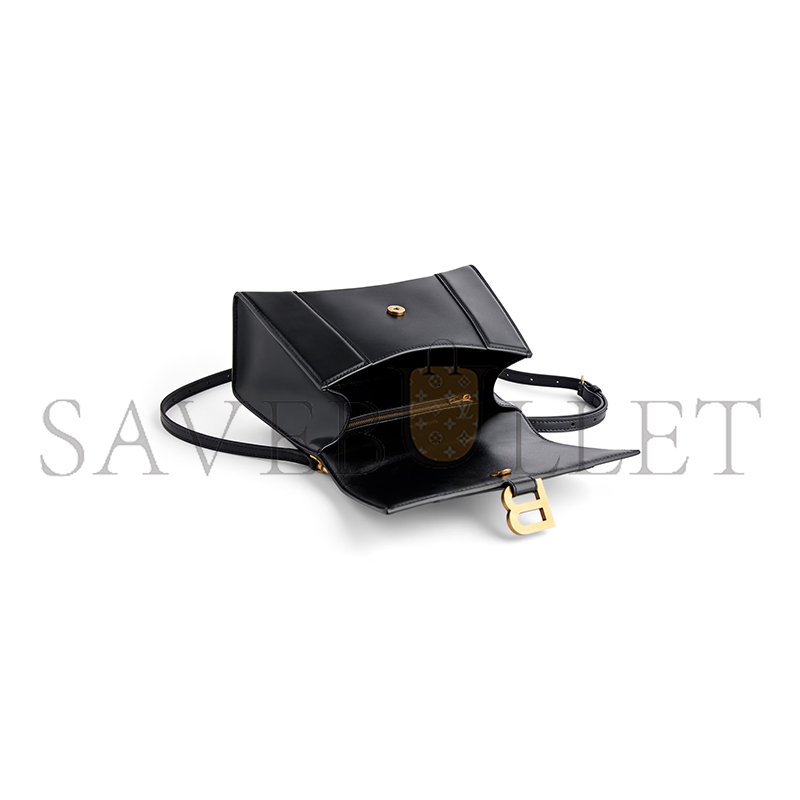 BALENCIAGA WOMEN'S HOURGLASS HANDBAG SMALL IN BLACK 5935461QJ4M1000 (22.9*15*9.9cm) BALENCIAGA WOMEN'S HOURGLASS HANDBAG SMALL IN BLACK 5935461QJ4M1000 (22.9*15*9.9cm)