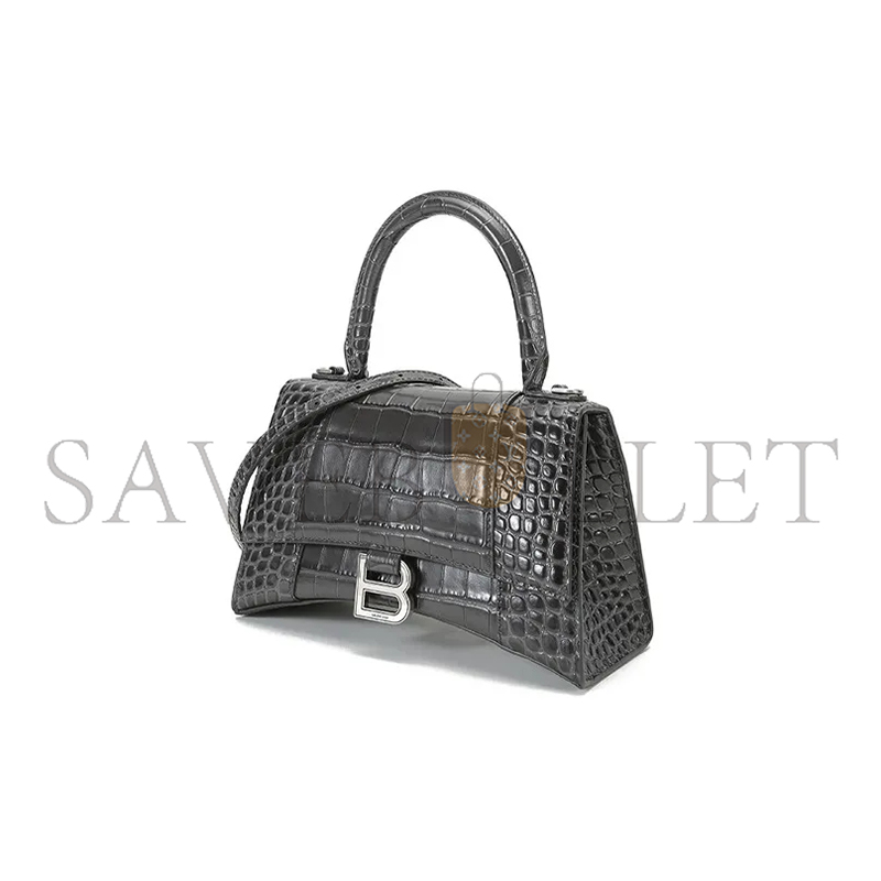 BALENCIAGA WOMEN'S HOURGLASS HANDBAG SMALL IN INK GRAY 5935461LR6Y1309 (22.9*15*9.9cm)