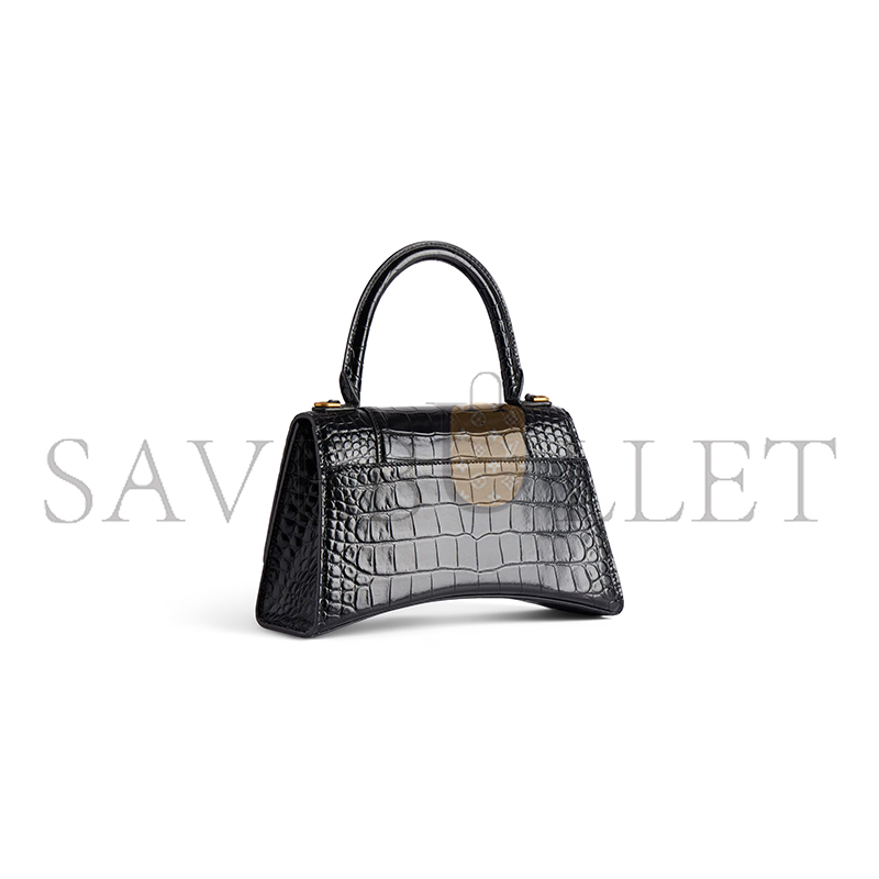 BALENCIAGA WOMEN'S HOURGLASS HANDBAG SMALL IN BLACK 5935461LRGM1000 (22.9*15*9.9cm) BALENCIAGA WOMEN'S HOURGLASS HANDBAG SMALL IN BLACK 5935461LRGM1000 (22.9*15*9.9cm)
