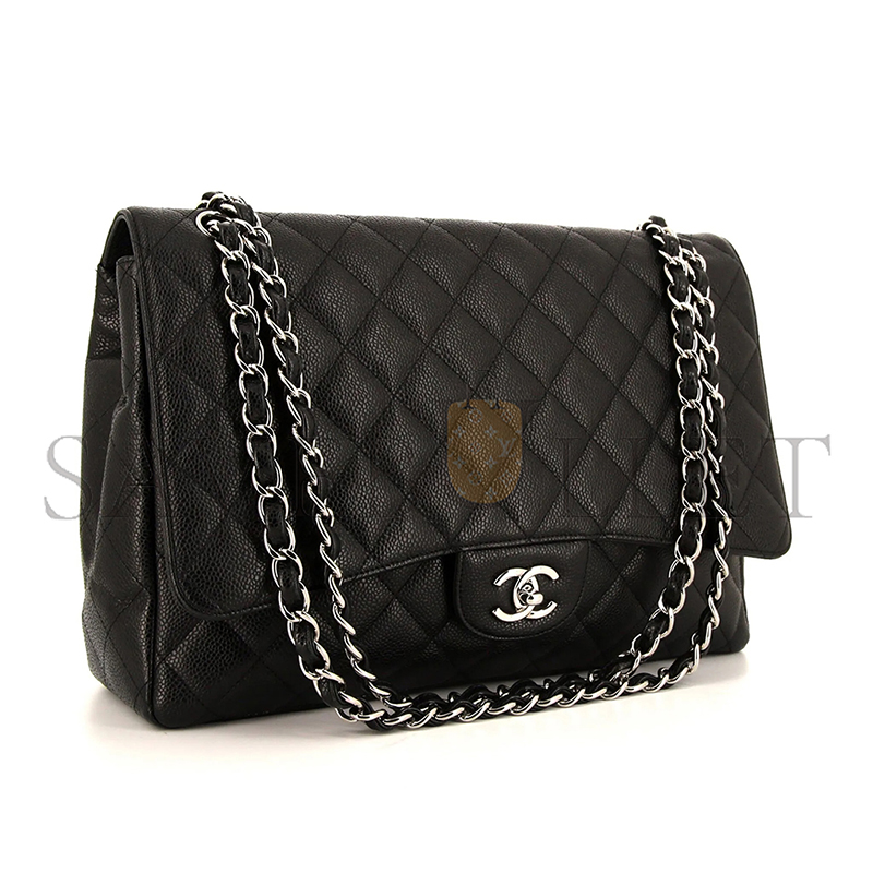 CHANEL MASTER JUMBO CLASSIC CAVIAR EXTRA LARGE DOUBLE FLAP SHOULDER BAG 239627 (33*23*10cm)