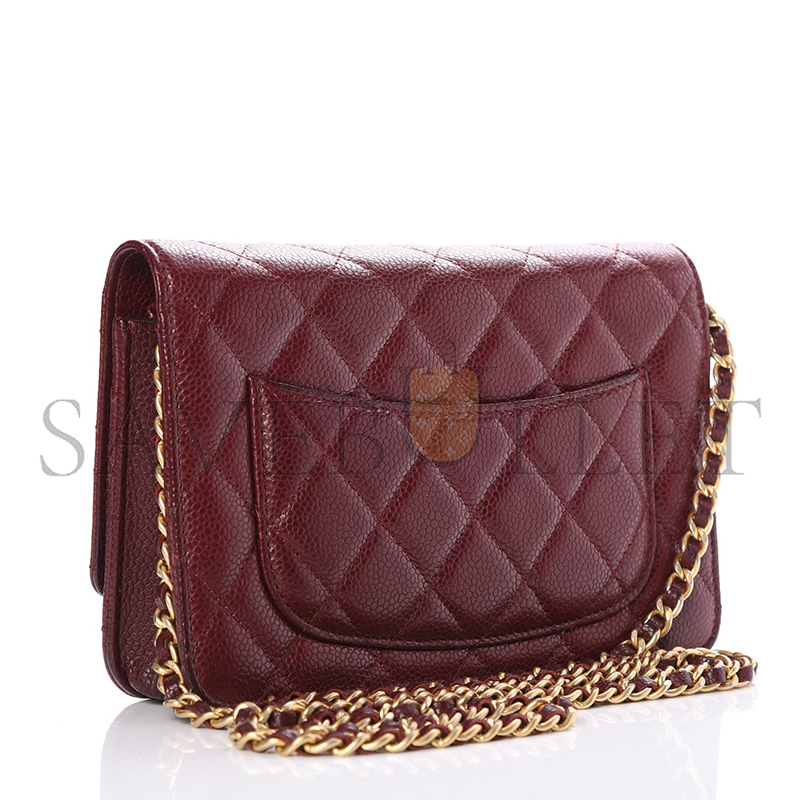 CHANEL CLASSIC WALLET ON CHAIN GRAINED SHINY CALFSKIN AP4241 (19.5*12*4cm) 
