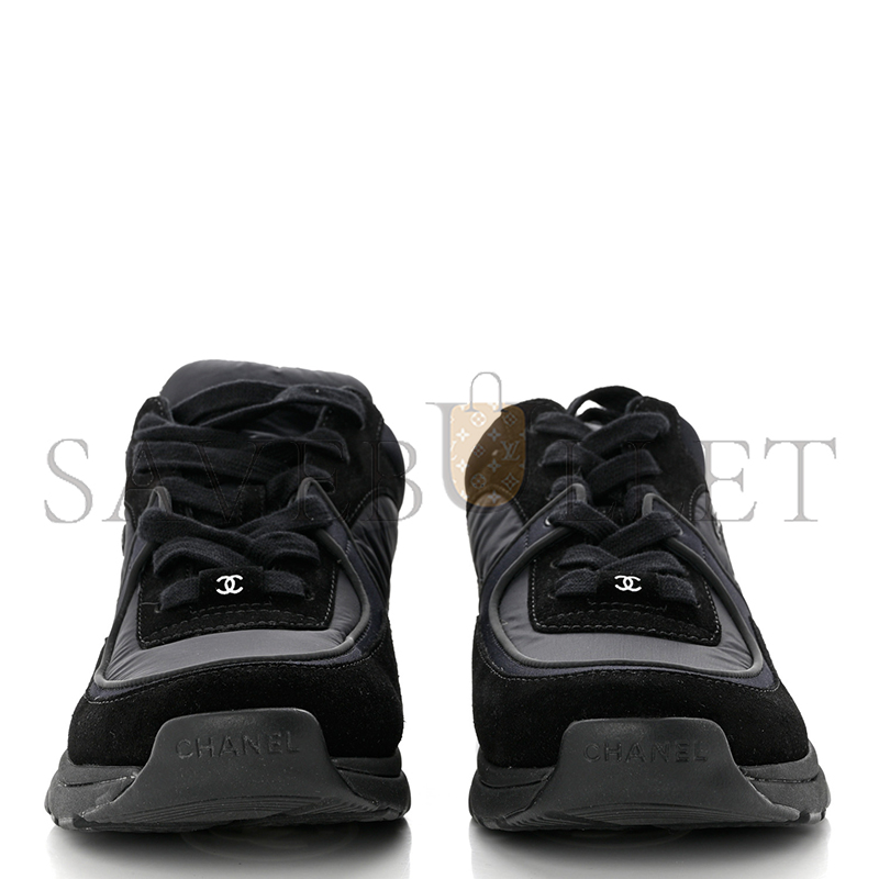 CHANEL FABRIC CALFSKIN SUEDE CC SNEAKERS 1211339
