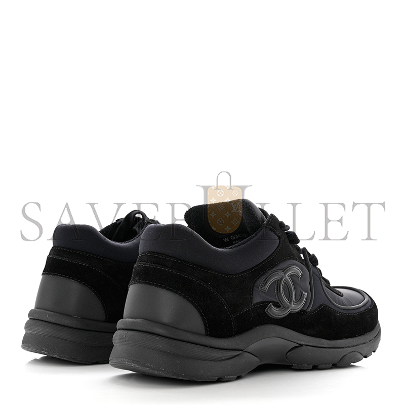 CHANEL FABRIC CALFSKIN SUEDE CC SNEAKERS 1211339