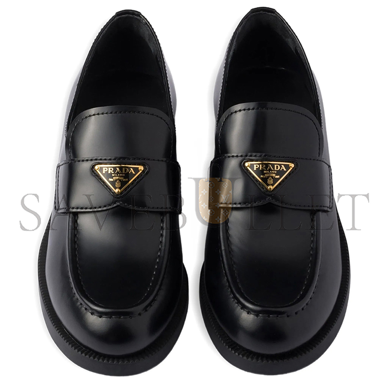 PRADA MONOLITH PATENT LEATHER LOAFERS 1D649M