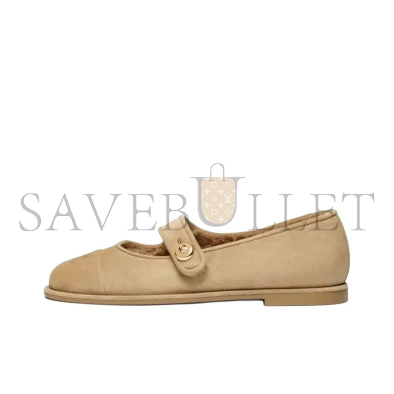 CHANEL 25B CALFSKIN ROUND TOE BUCKLE FLATS G46759 
