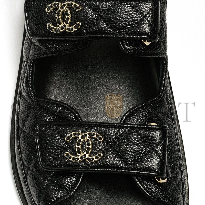 CHANEL SANDALS GRAINED CALFSKIN BLACK G35927