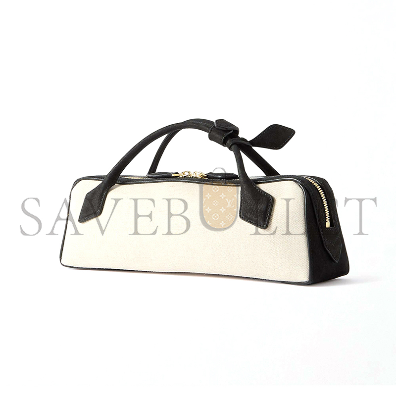 ALAÏA LE TECKEL LEATHER-TRIMMED CANVAS CLUTCH 463766 (31*10*6.5cm)