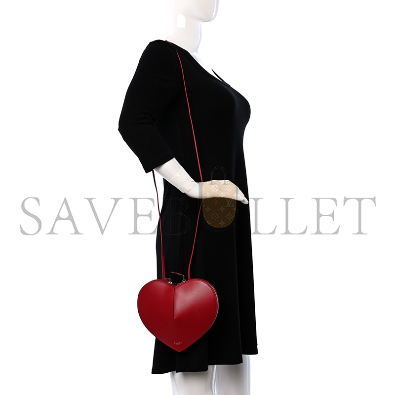 ALAIA LUX CALFSKIN LE COEUR BAG LACQUER RED 1357346 (21*19*2cm)
