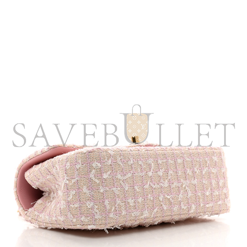 CHANEL MASTER TWEED QUILTED MINI TOP HANDLE RECTANGULAR FLAP LIGHT PINK 1386916 (20*12*6cm)