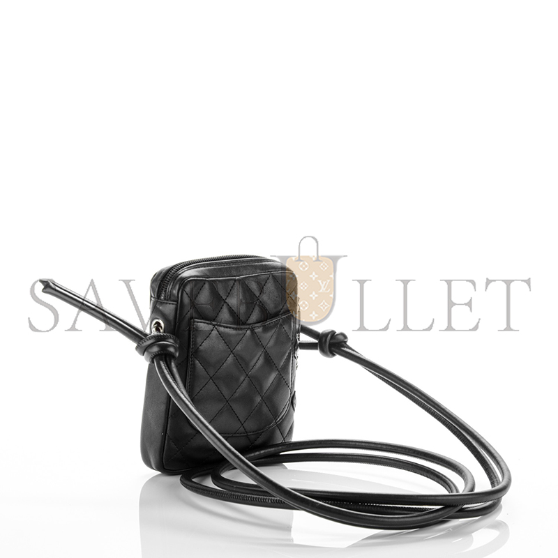 CHANEL MASTER CALFSKIN QUILTED SMALL CAMBON MESSENGER BLACK 176151 (15*13*3.5cm)