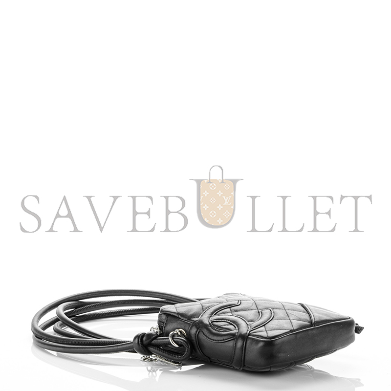 CHANEL MASTER CALFSKIN QUILTED SMALL CAMBON MESSENGER BLACK 176151 (15*13*3.5cm)