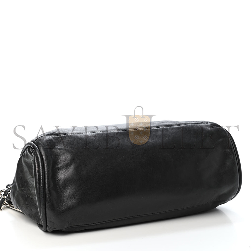 CHANEL MASTER LARGE SOFT LAMBSKIN HOBO CHAIN FOLDING BAG BLACK 496532 (38*33*17cm)