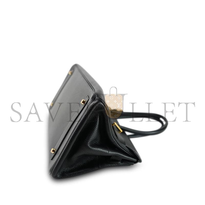 HERMES MASTER SHOULDER BIRKIN 42 JPG NOIR CLEMENCE GOLD PLATED 436528 (42*20*18cm)