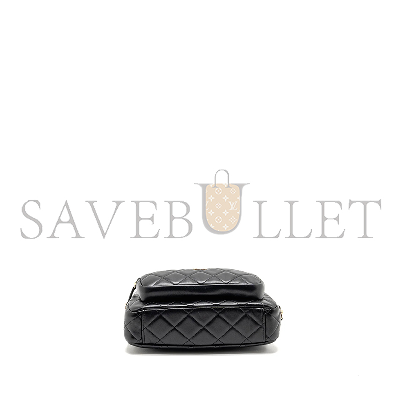 CHANEL 25C CAMERA BAG LAMBSKIN BLACK LGHW AP4349 (21*15.5*8cm)