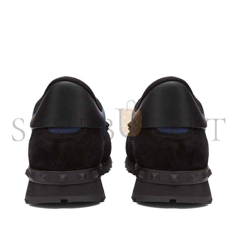 VALENTINO MEN'S ROCKSTUD SNEAKERS IN MARINE BLACK 1Y2S0748VBU24C