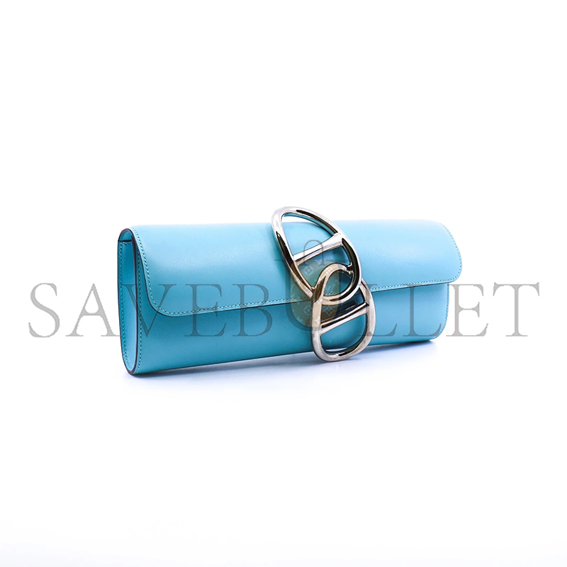 HERMES POCHETTE EGEE IN VERT TADLAKT 3P PHW 436575 (25*10*4cm)