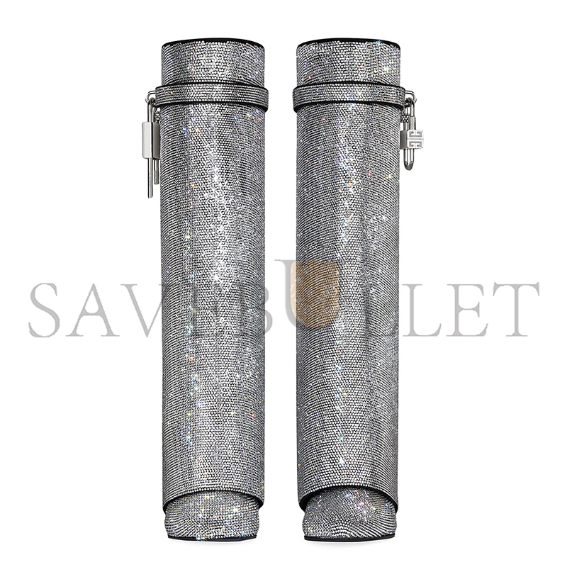 GIVENCHY SHARK LOCK BOOTS WIDE FIT IN STRASS IN SILVER O1SRVl11E0325