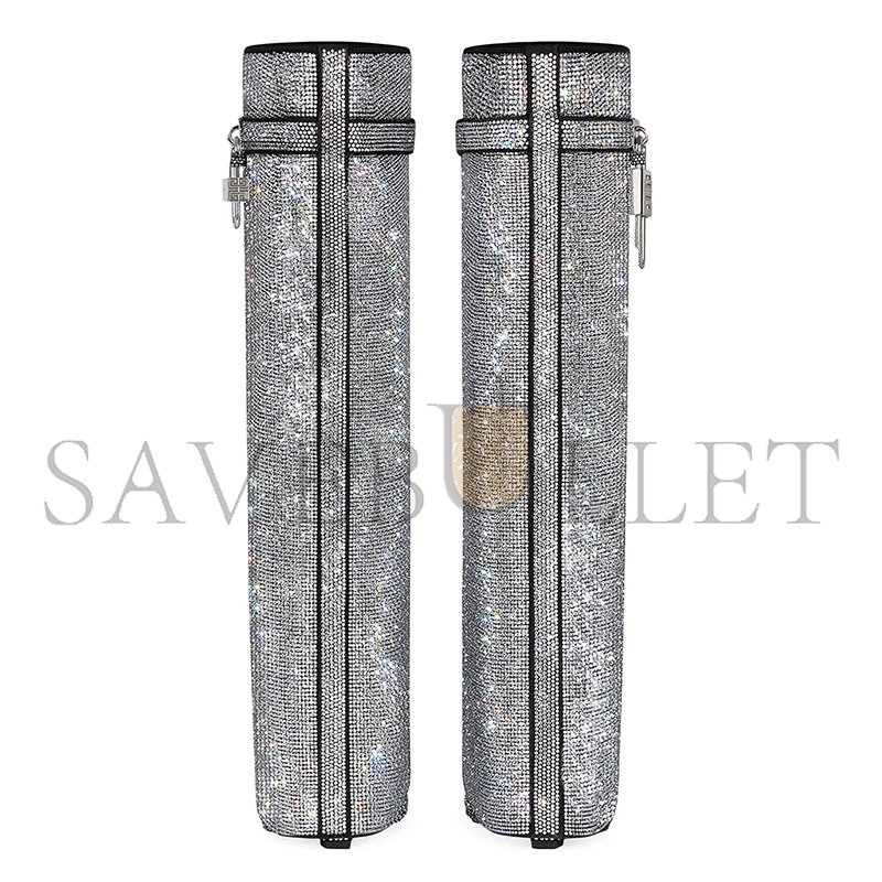GIVENCHY SHARK LOCK BOOTS WIDE FIT IN STRASS IN SILVER O1SRVl11E0325