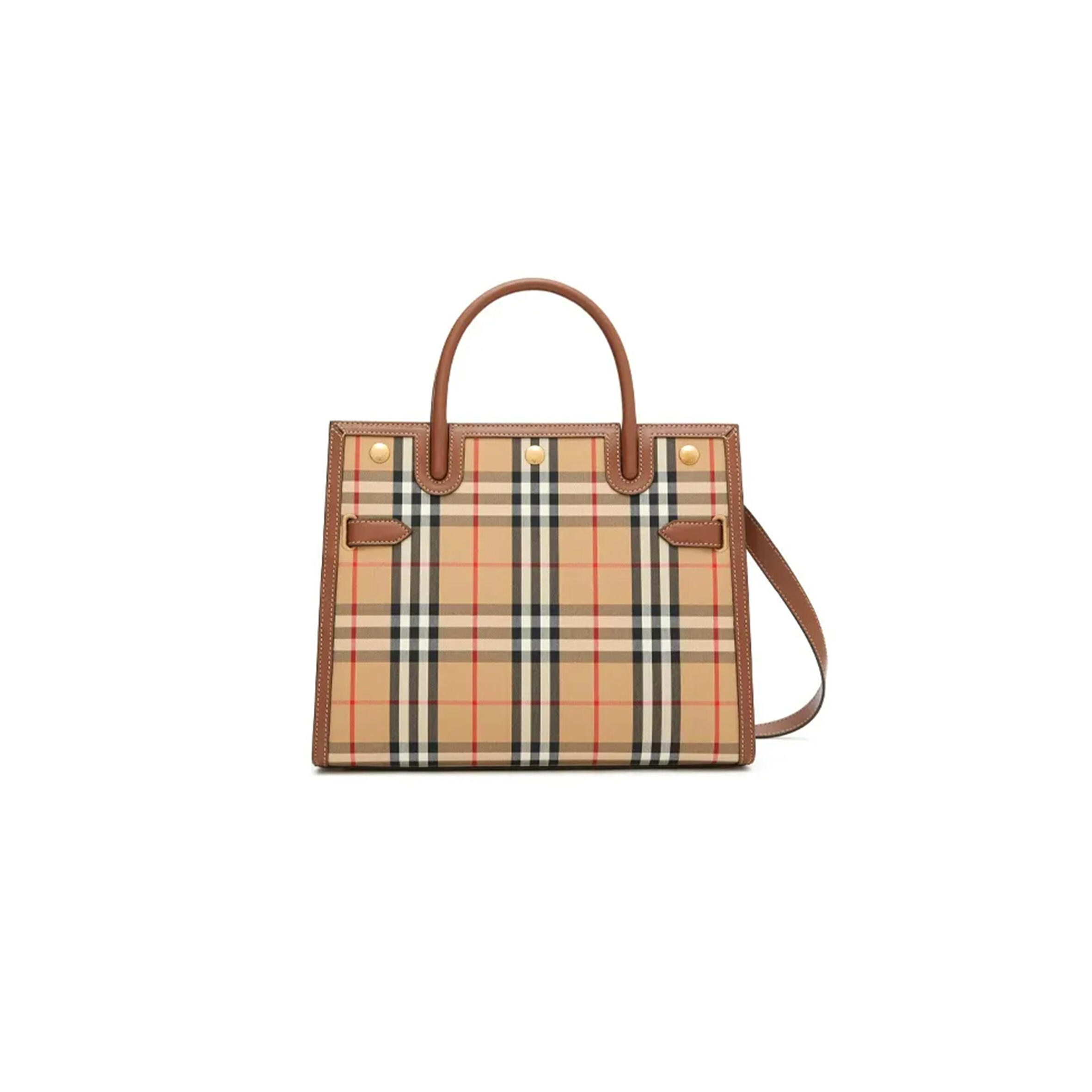 BURBERRY PLAID SINGLE-SHOULDER CROSSBODY TOTE BAG 8025267 (26*20*13.5cm)