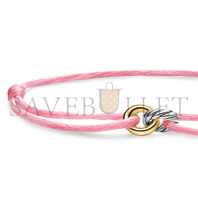 DAVID YURMAN SCULPTED CABLE LINKED CORD BRACELET B18445 S4PNK