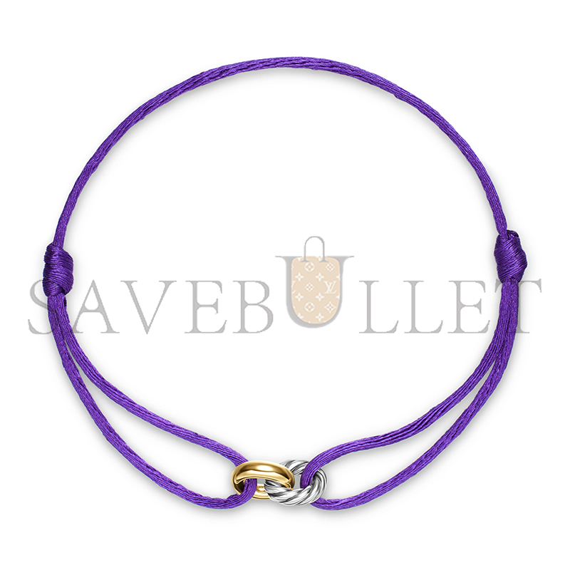 DAVID YURMAN SCULPTED CABLE LINKED CORD BRACELET B18445 S4PUR