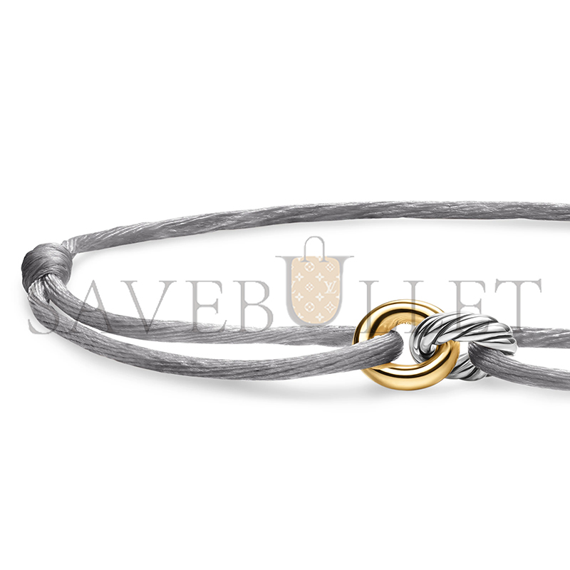 DAVID YURMAN SCULPTED CABLE LINKED CORD BRACELET B18445 S4SIL