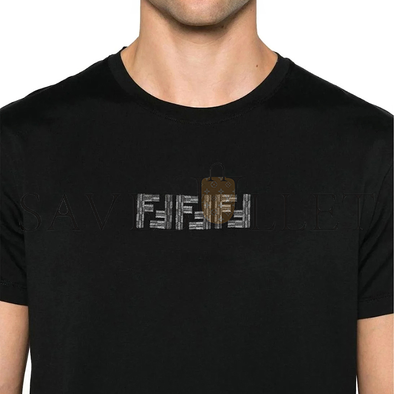 FENDI FF LABYRINTH CREW NECK T-SHIRT