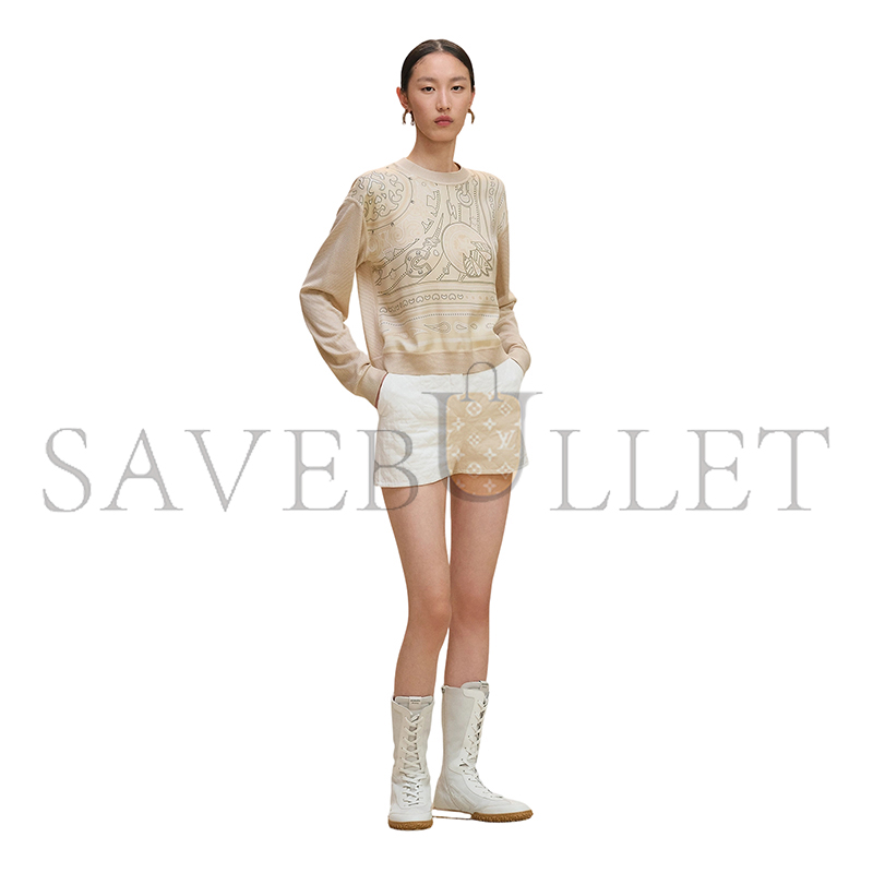 HERMES CANDY LIBRIS LONG-SLEEVE TWILLAINE SWEATER H5H2808DJET34