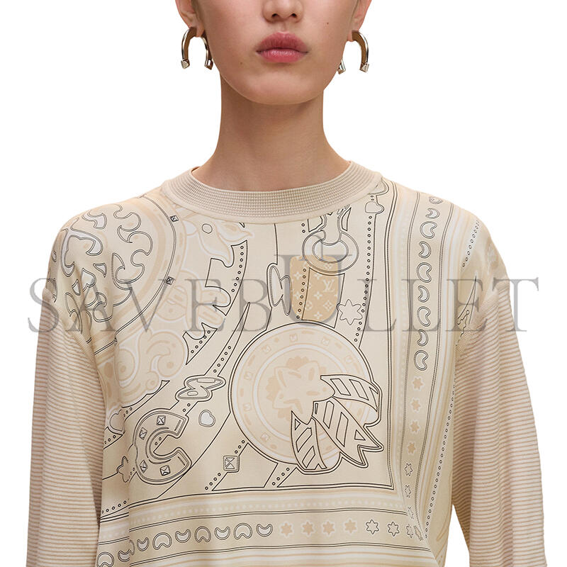 HERMES CANDY LIBRIS LONG-SLEEVE TWILLAINE SWEATER H5H2808DJET34