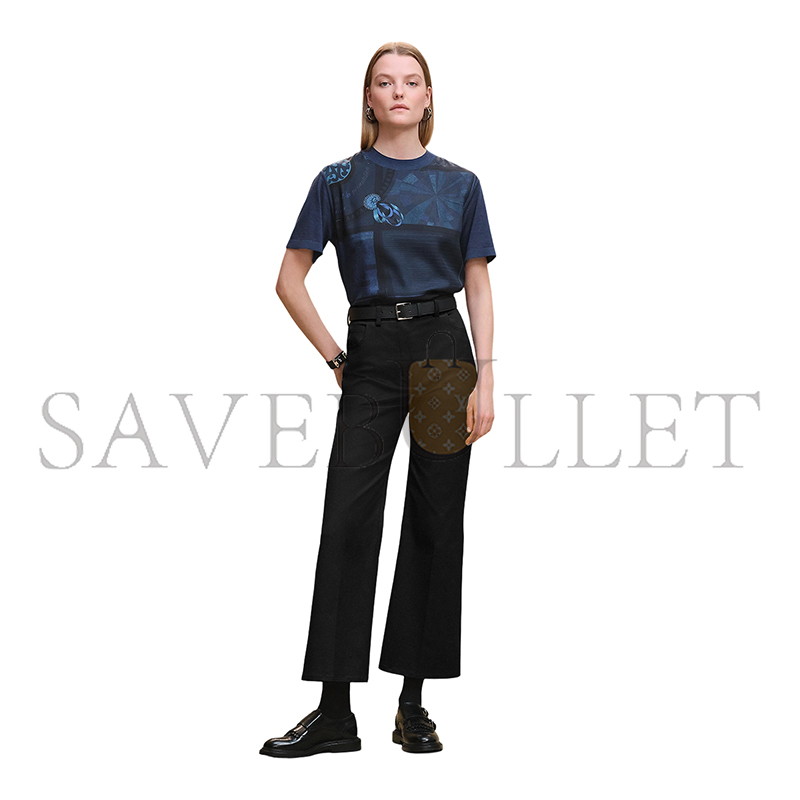 HERMES COLORIAGES DE JOUR SHORT-SLEEVE TWILLAINE SWEATER H5H2811DHI534