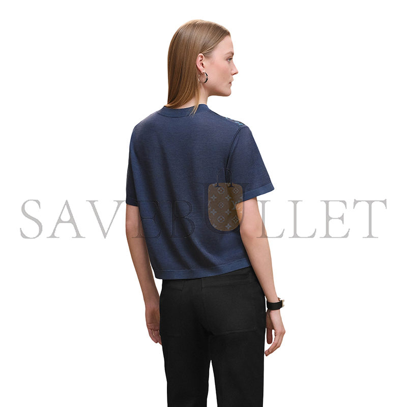 HERMES COLORIAGES DE JOUR SHORT-SLEEVE TWILLAINE SWEATER H5H2811DHI534