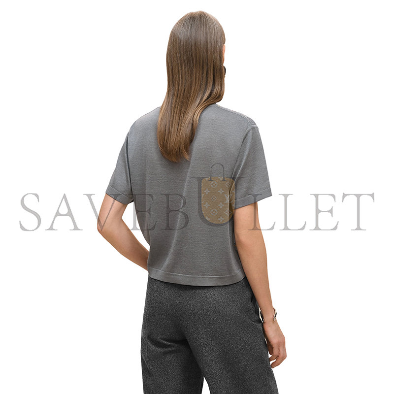 HERMES COLORIAGES DE JOUR SHORT-SLEEVE TWILLAINE SWEATER H5H2811DHO634