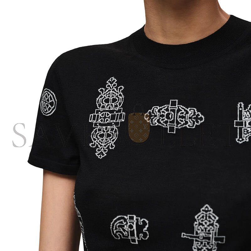 HERMES FERRONNERIE SHORT-SLEEVE SWEATER H6E2685DC0238