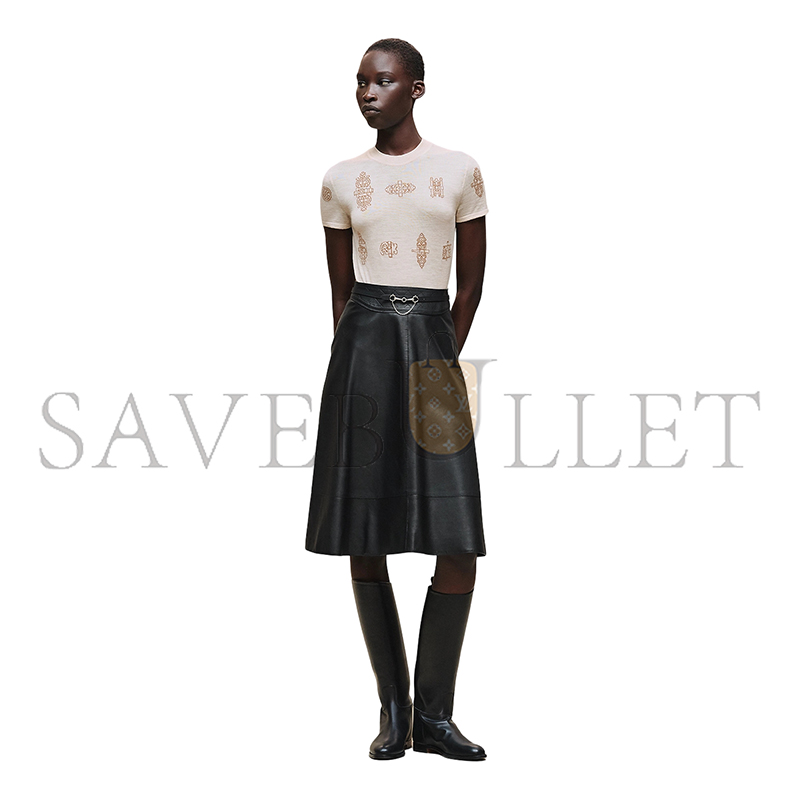 HERMES FERRONNERIE SHORT-SLEEVE SWEATER H6E2685DCMV36