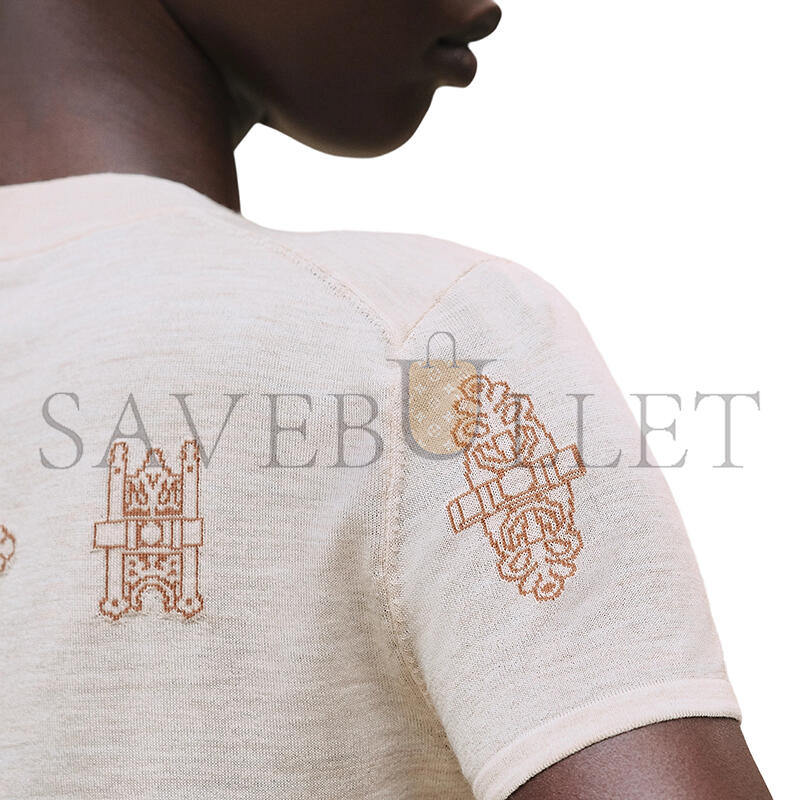 HERMES FERRONNERIE SHORT-SLEEVE SWEATER H6E2685DCMV36