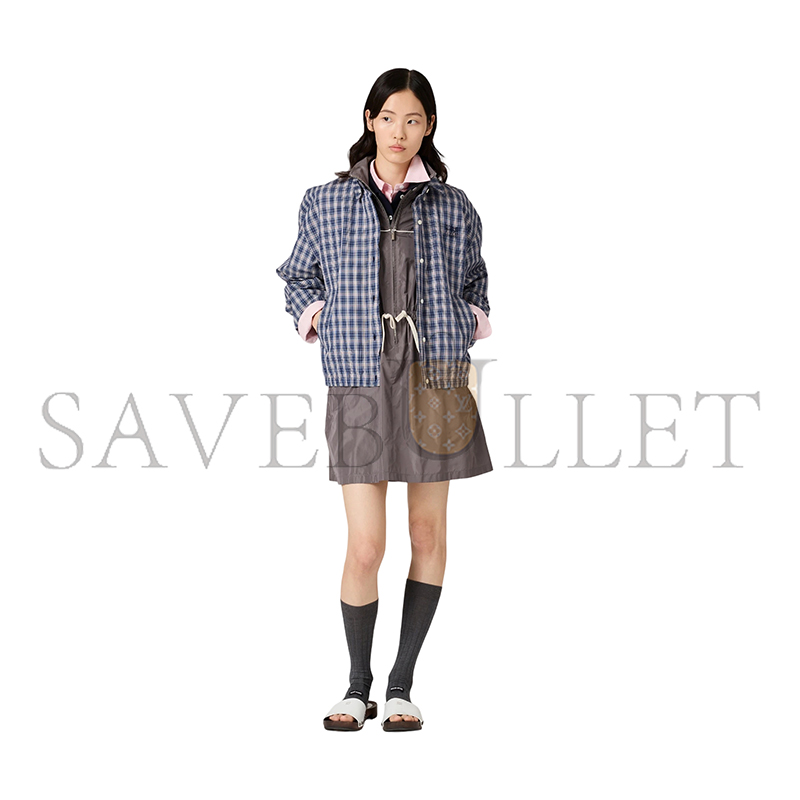 MIU MIU CHECKED FABRIC BLOUSON JACKET ML1263