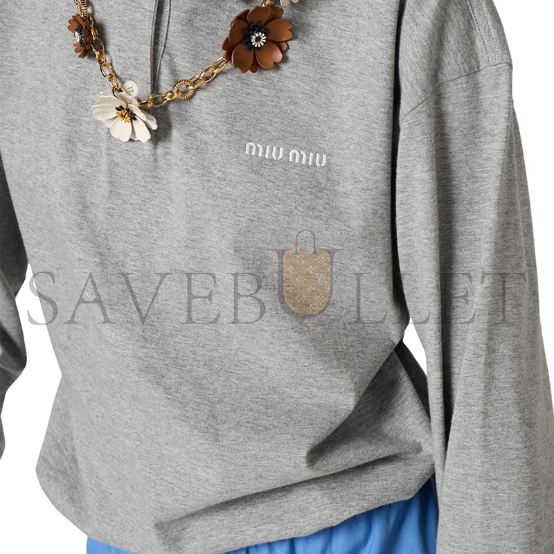 MIU MIU JERSEY POLO SHIRT MJL054