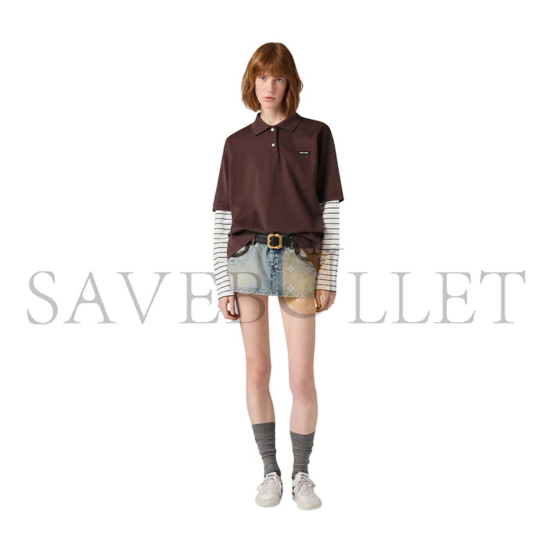 MIU MIU JERSEY POLO SHIRT MJL076