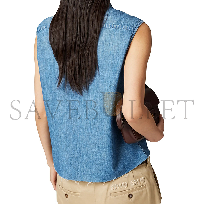 MIU MIU SLEEVELESS CHAMBRAY SHIRT GWC124