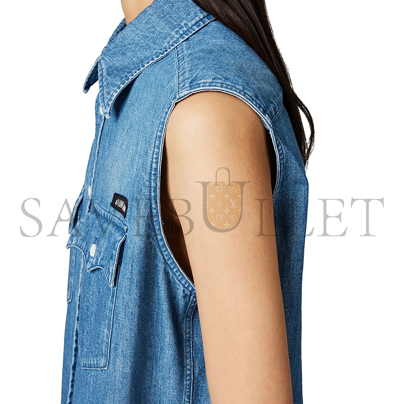 MIU MIU SLEEVELESS CHAMBRAY SHIRT GWC124